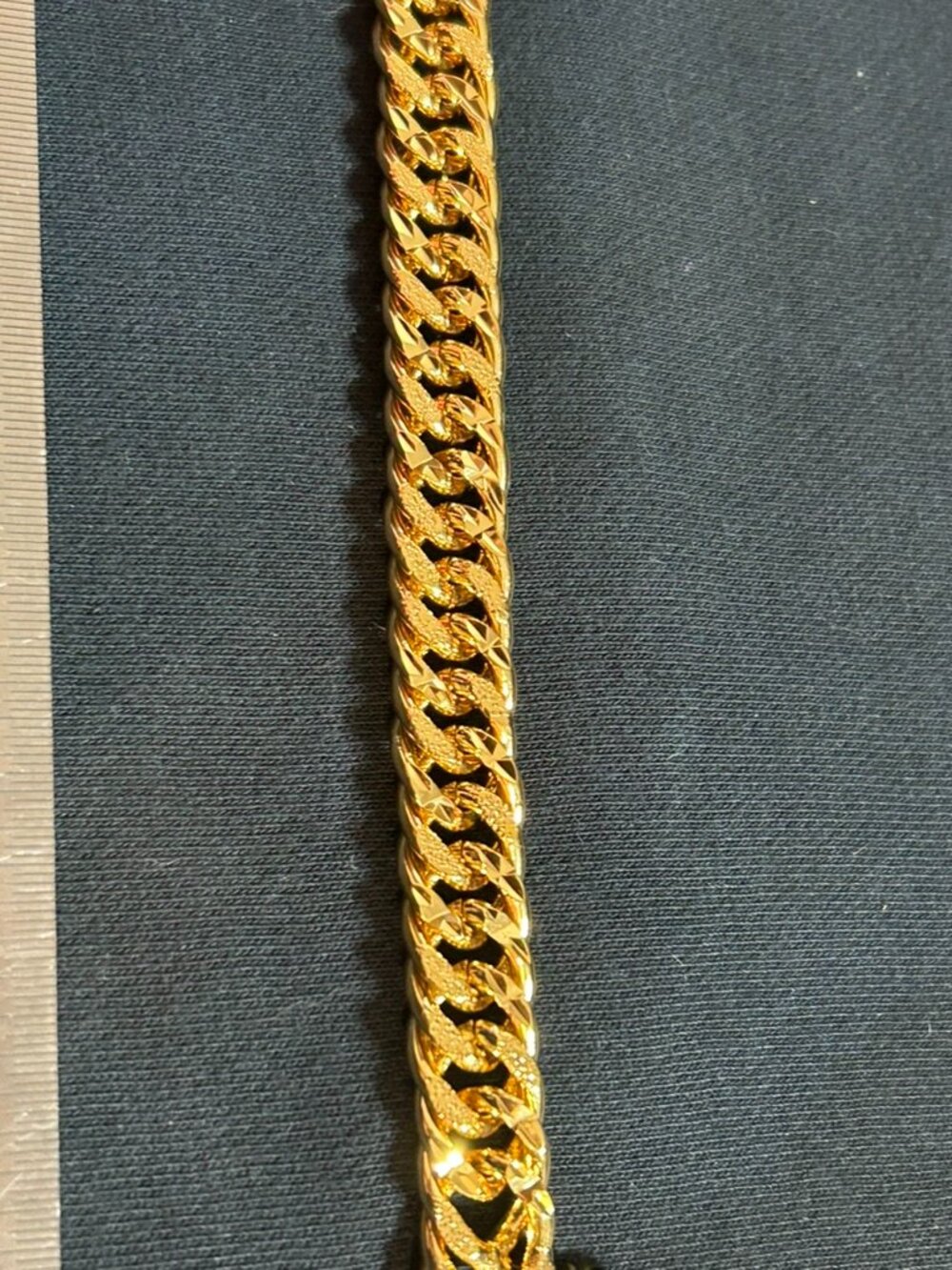 Men's 24K Gold Plated Double Cuban Link Bracelet Heavy Textured Twist Curb Chain